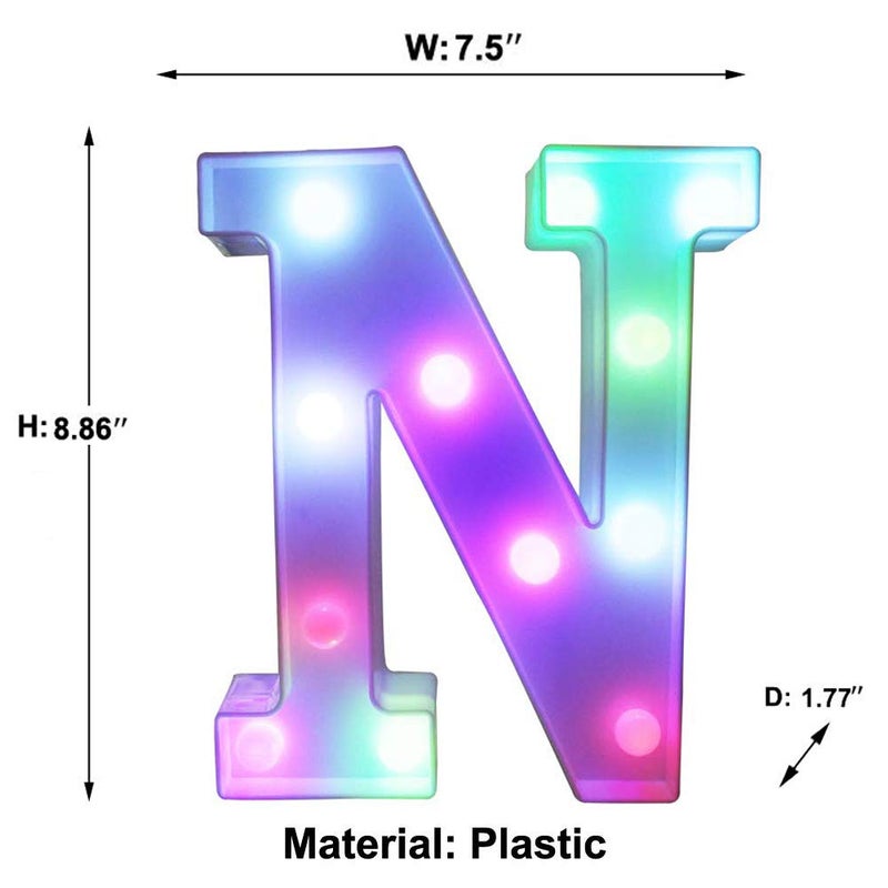 Pooqla Colorful LED Marquee Letter Lights with Remote â€“ Light Up Marquee Signs â€“ Party Bar Letters with Lights Decorations for The Home - Multicolor N - Image 5